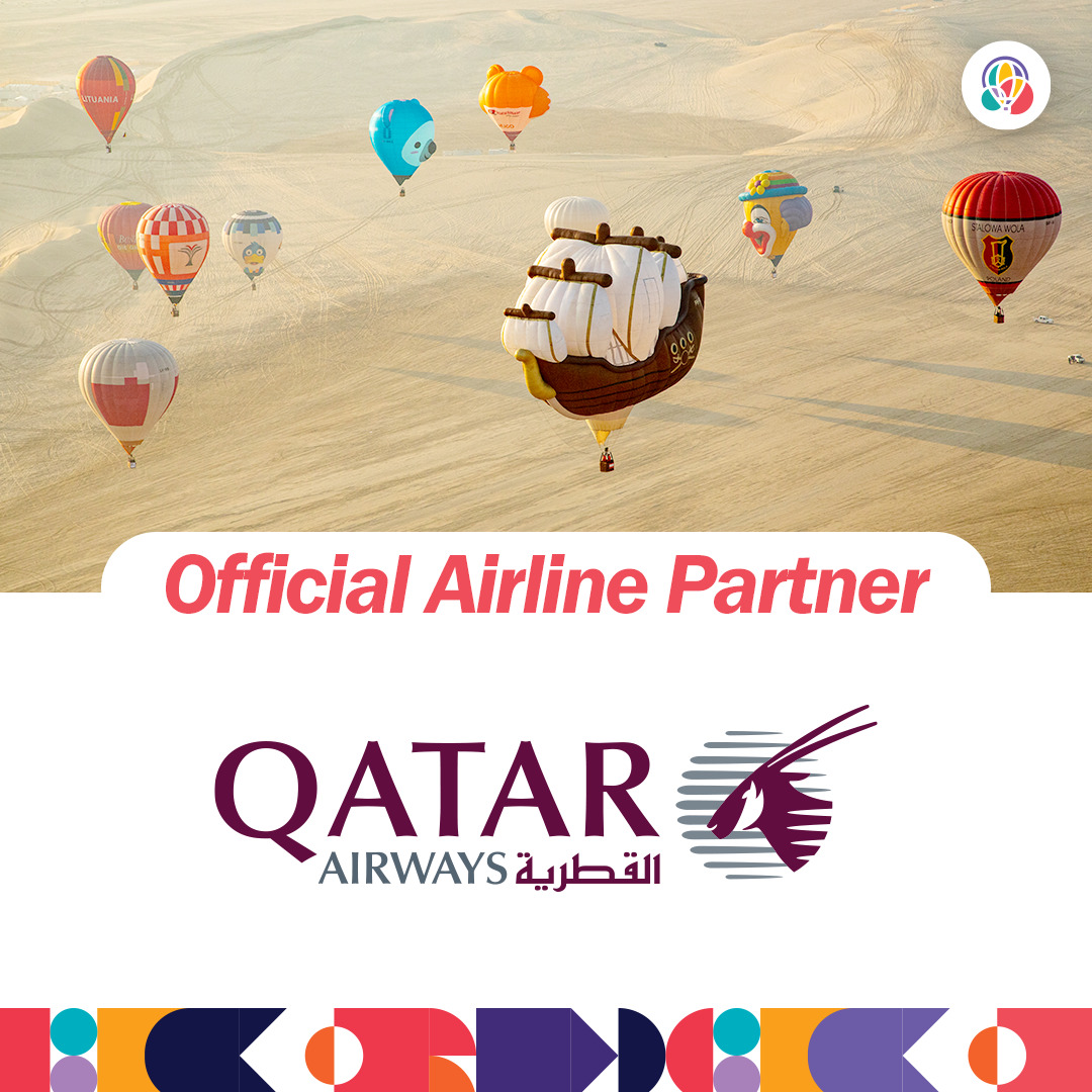 Qatar Balloon Festival (@qbfestival1) on Twitter photo ุฅููุง ูุฎูุฑูู ุจุชูุฏูู
ุงูุฎุทูุท ุงูุฌููุฉ ุงููุทุฑูุฉ ูุดุฑูู ุฑุณู
ู ูุฎุทูุท ุงูุทูุฑุงู ุงูุฌููุฉ.
We are proud to introduce Qatar Airways as our Official Airline Partner.
#hotairballoon #qatarcalendar #visitqatar #qbf2023 #qbf2022 #qatar #doha #asfary #asfary_hot_air_balloon #qatar2022 #doha #qatari ุฅููุง ูุฎูุฑูู ุจุชูุฏูู
ุงูุฎุทูุท ุงูุฌููุฉ ุงููุทุฑูุฉ ูุดุฑูู ุฑุณู
ู ูุฎุทูุท ุงูุทูุฑุงู ุงูุฌููุฉ.
We are proud to introduce Qatar Airways as our Official Airline Partner.
#hotairballoon #qatarcalendar #visitqatar #qbf2023 #qbf2022 #qatar #doha #asfary #asfary_hot_air_balloon #qatar2022 #doha #qatari