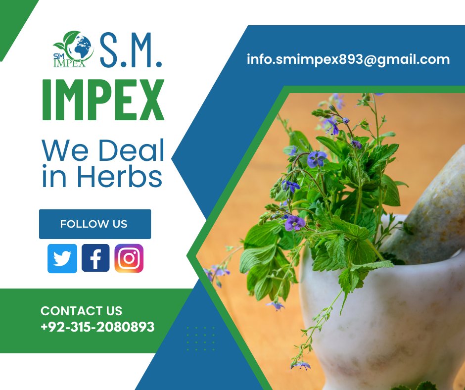 'Herbs are the mellowest things in nature' - William Shakespeare

We deal in Herbs.

For more information
+923152080893
info.smimpex893@gmail.com
.
.
.
#herbalife  #Herbal  #herbs  #herbalifenutrition  #herb #HerbalMedicine #herbalifestyle #herbalist #Shakespeare #quotesoftheday