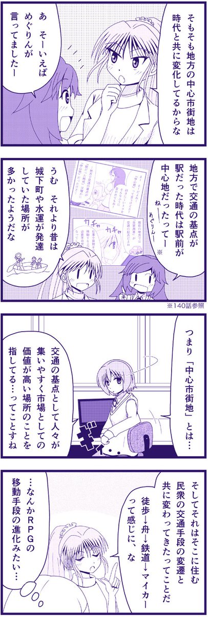 地方都市の中心地の変遷。 