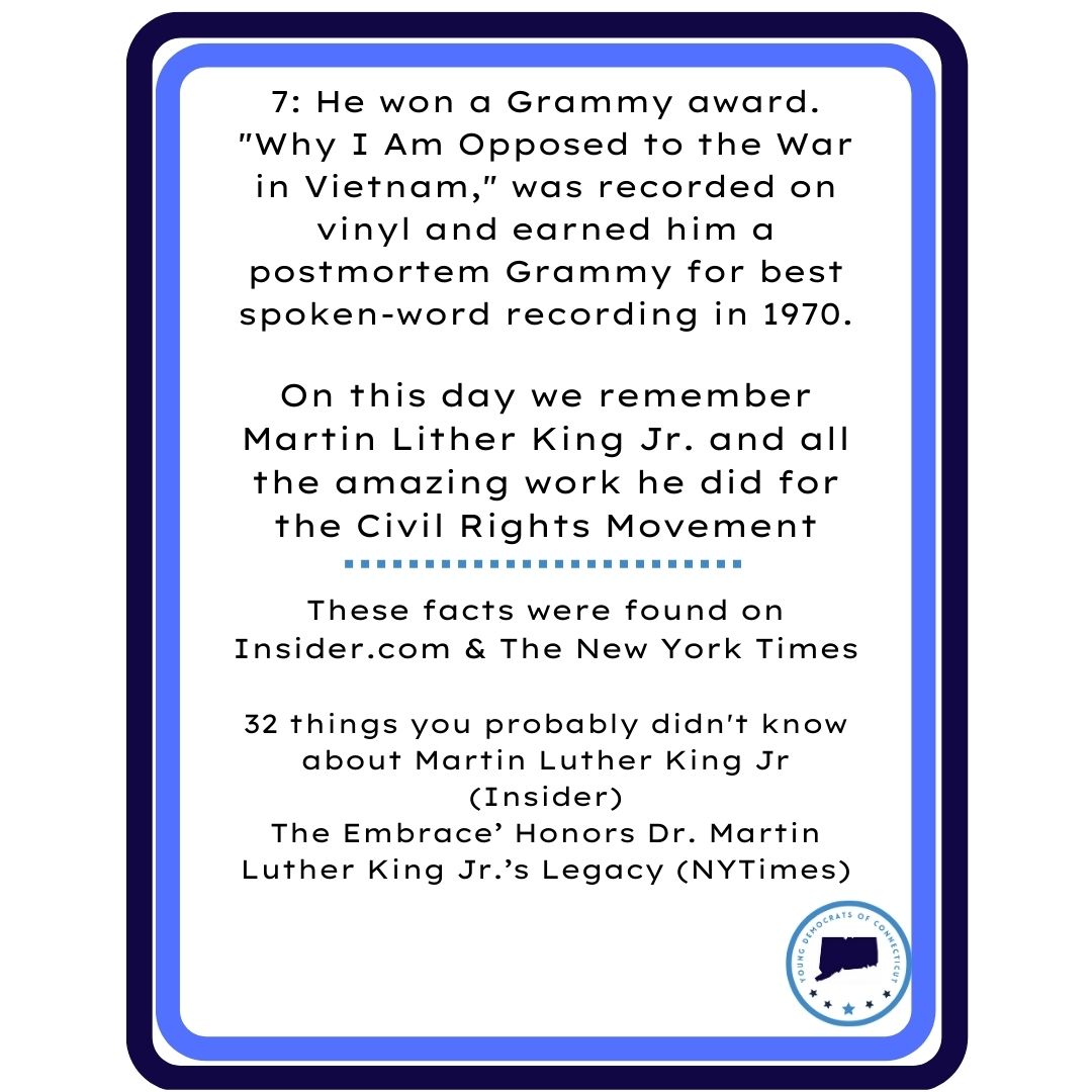This day CTYD encourages everyone to attend their local MLK Day celebrations, join organizations dedicated to continuing the work and reflect and educate themselves on Dr. King's legacy and life.