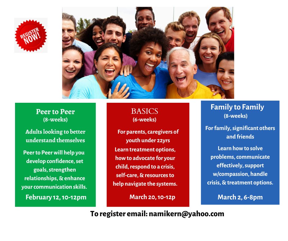 KernNami's tweet photo. FREE Mental Health Education courses. Register Today! Email namikern@yahoo.com. https://t.co/Xl66WxWoX6
