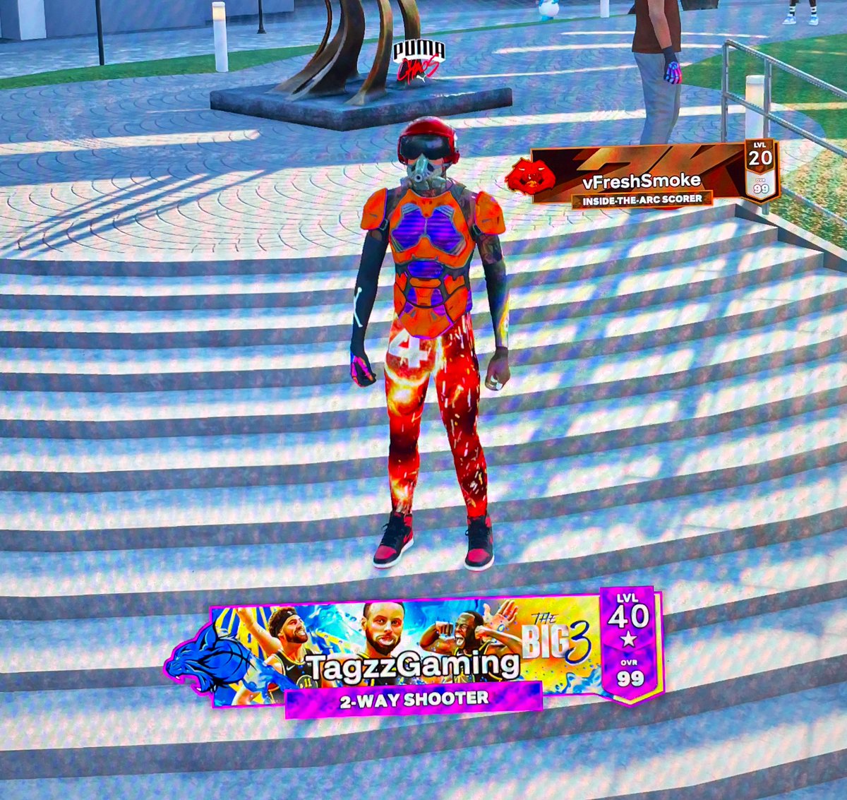 Tagzz2K's tweet image. PUMA Chaos Event, Thank you 🙏🏾 just know this crew right here on this court with me is a problem. No Loses and played for 5 hours Straight with Back 2 Back Games @BigSota_ 🤝 #NBA2K23 🏀 #Level40 #Season4