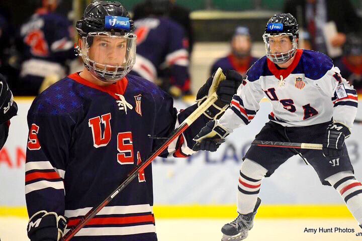 GeneseoHockey's tweet photo. The @FISU Winter World University Games is off &amp; running for Team USA in Lake Placid, NY! Good luck to our own Peter Morgan @petermorgan518 (Sarasota, FL) &amp; Team USA as they look to move to the medal rounds! 🇺🇸 #OneKnight https://t.co/1aJuD1gMol