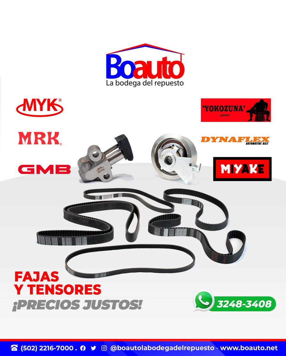 BoautoRepuestos's tweet photo. Mantén el buen funcionamiento de tu vehículo. 💪🏻
En BOAUTO ¡Será un gusto atenderte! Contamos con precios accesibles.🤩🤩
#Boauto #Overhaul
#BoautoLaBodegaDelRepuesto
#mantenimientocarros #reparacionvehiculos
#FajasYTensores
#PreciosJustos
💪 https://t.co/PcoNTSQ37v