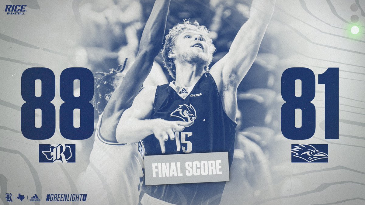 RiceMBB's tweet photo. WHAT A COMEBACK! Rice rallie in ovetime to defeat UTSA, 88-81! https://t.co/gZecgw3GmF