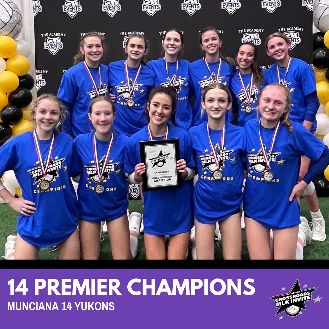 academyvbevents's tweet photo. Congratulations to our top finishers in the 14 Premier Division at the Adidas Crossroads MLK Classic! https://t.co/f9R44wYYAW