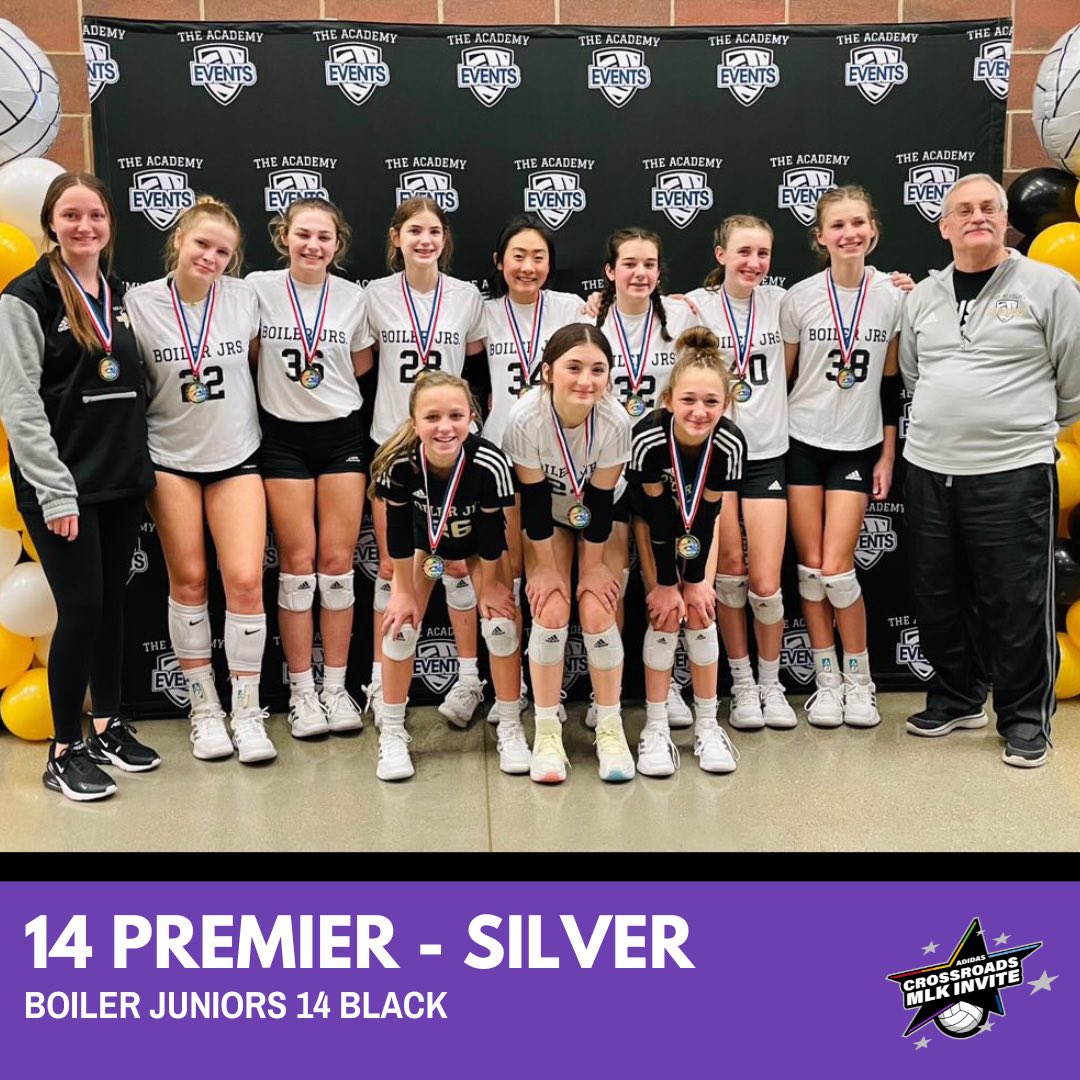 academyvbevents's tweet photo. Congratulations to our top finishers in the 14 Premier Division at the Adidas Crossroads MLK Classic! https://t.co/f9R44wYYAW