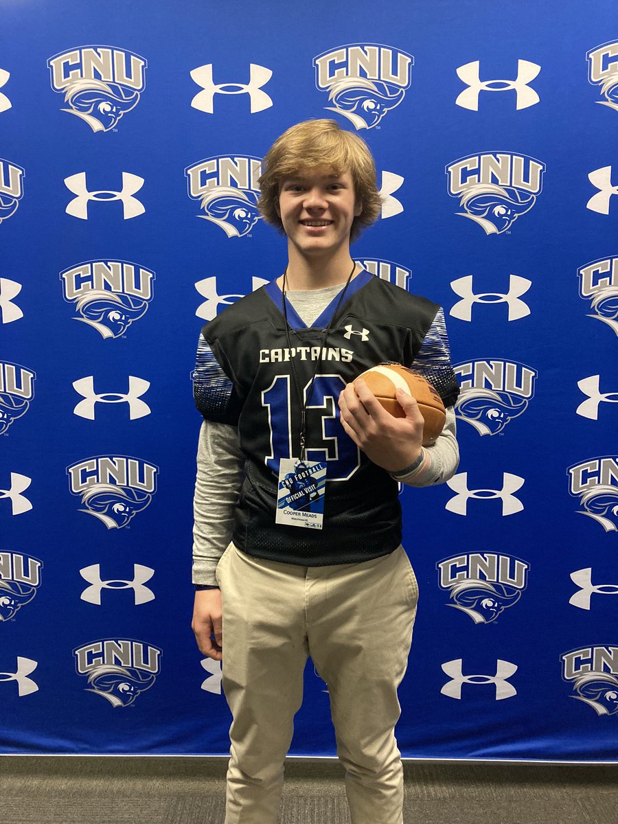 Cooper Meads (@cooper_meads) on Twitter photo Thank you Coach Smith <a href="/CoachSmitty25/">Craig Smith II</a> and Coach Crowley <a href="/coachpcrowley/">Paul Crowley</a> for inviting me for an official visit at CNU with <a href="/cnu_football/">CNU Football</a>. I really enjoyed the day and am thankful for the opportunity. <a href="/MidloFBRecruit/">Midlothian Trojan Football Recruiting</a> Thank you Coach Smith <a href="/CoachSmitty25/">Craig Smith II</a> and Coach Crowley <a href="/coachpcrowley/">Paul Crowley</a> for inviting me for an official visit at CNU with <a href="/cnu_football/">CNU Football</a>. I really enjoyed the day and am thankful for the opportunity. <a href="/MidloFBRecruit/">Midlothian Trojan Football Recruiting</a>
