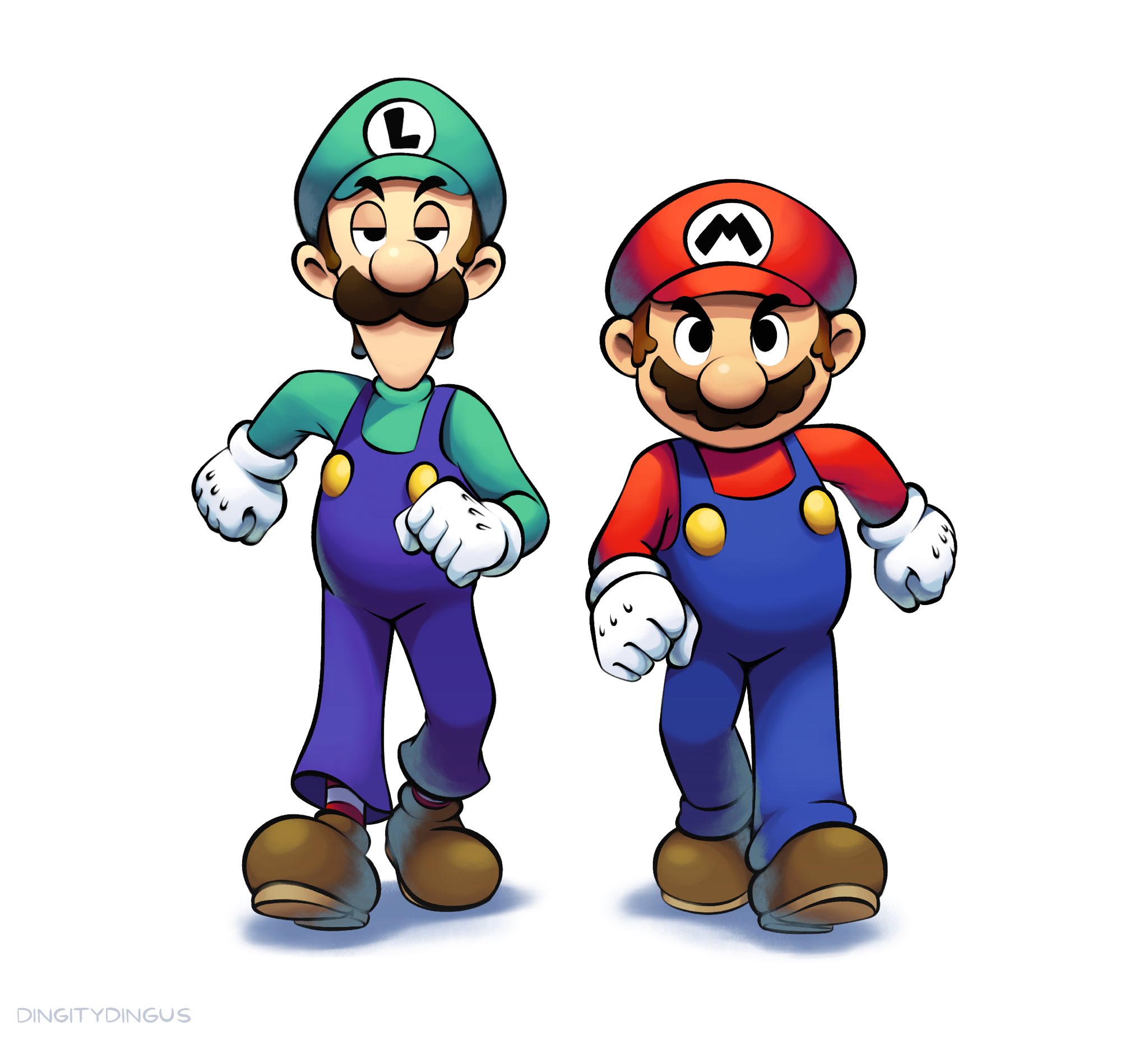 mario, luigi, and starlow (mario and 1 more) drawn by vinny_(dingitydingus)