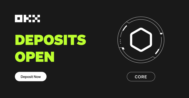 okx's tweet photo. $CORE, the native token of the Core blockchain @Coredao_Org, gets listed on #OKX!

▶ Deposits are OPEN 🟢
📈 Spot trading will start once the $CORE deposit meets the liquidity requirements.