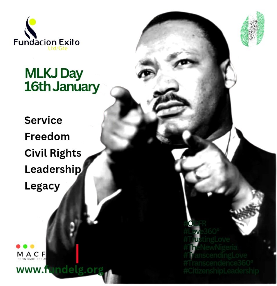 FundElg's tweet photo. Service
Freedom
Civil Rights
Leadership
Legacy
#16thJanuary
#MLKJDay
#FundacionExito
#Envision2030
#R8Convergence https://t.co/XLxPnMQRdW