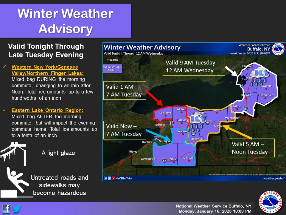 NWS issues Winter Weather Advisory for Finger Lakes, Central New York due to light ice potential this AM: What to expect?