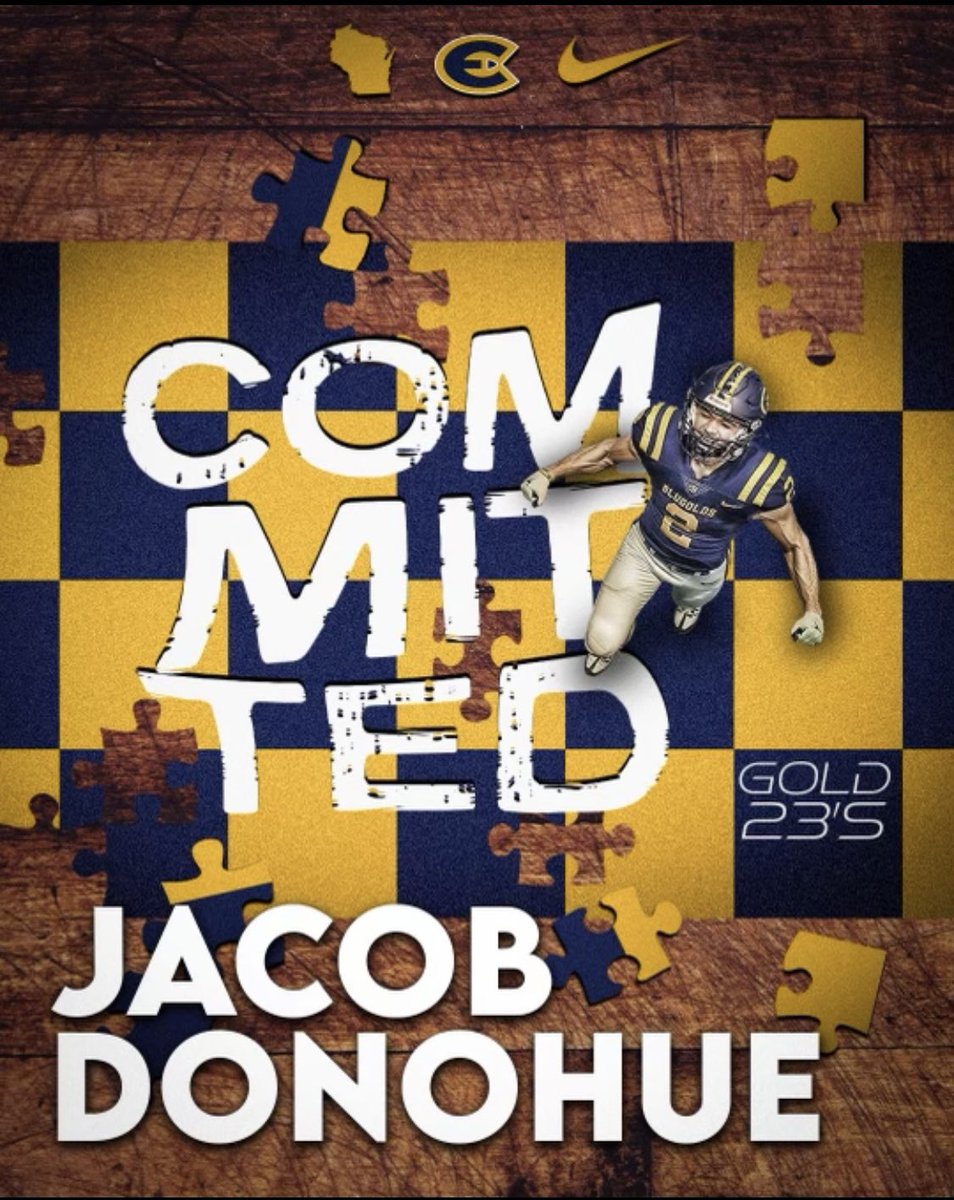 jacobdonohue16's tweet photo. COMMITED #rollgolds🔵🟡                                    @UWECFootball @CoachMcHugh62 @GnhsFootball @Coach_B_Johnson @CoachGardnerOL @ThrowItDeep https://t.co/mArdtqzCaj