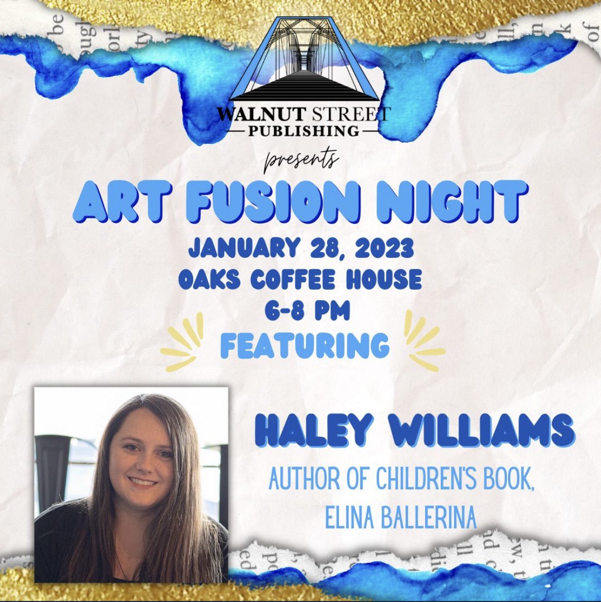 authorHaleyW's tweet photo. You’re invited to Art Fusion Night 
January 28th 
Oaks Coffee House 
Chattanooga, Tennessee https://t.co/OsomuGzB4j