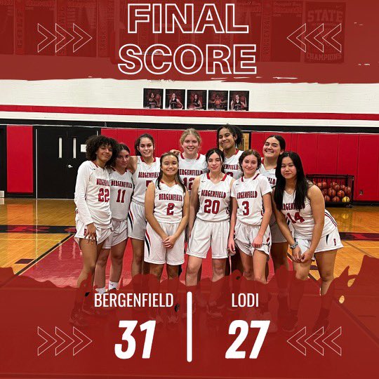 BFHSGirlsBball's tweet photo. Bergenfield JV Lady Bears earn a hard fought win in OT. Paityn Salvagio, Addison Nazario and Sarah Vivas each had 6 pts. to lead the way. #family #hardwork #improvingeveryday https://t.co/VUepSuoLJa