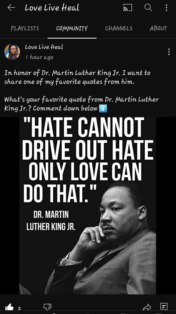 Posted this in my youtube community page #MartinLutherKingJrDay