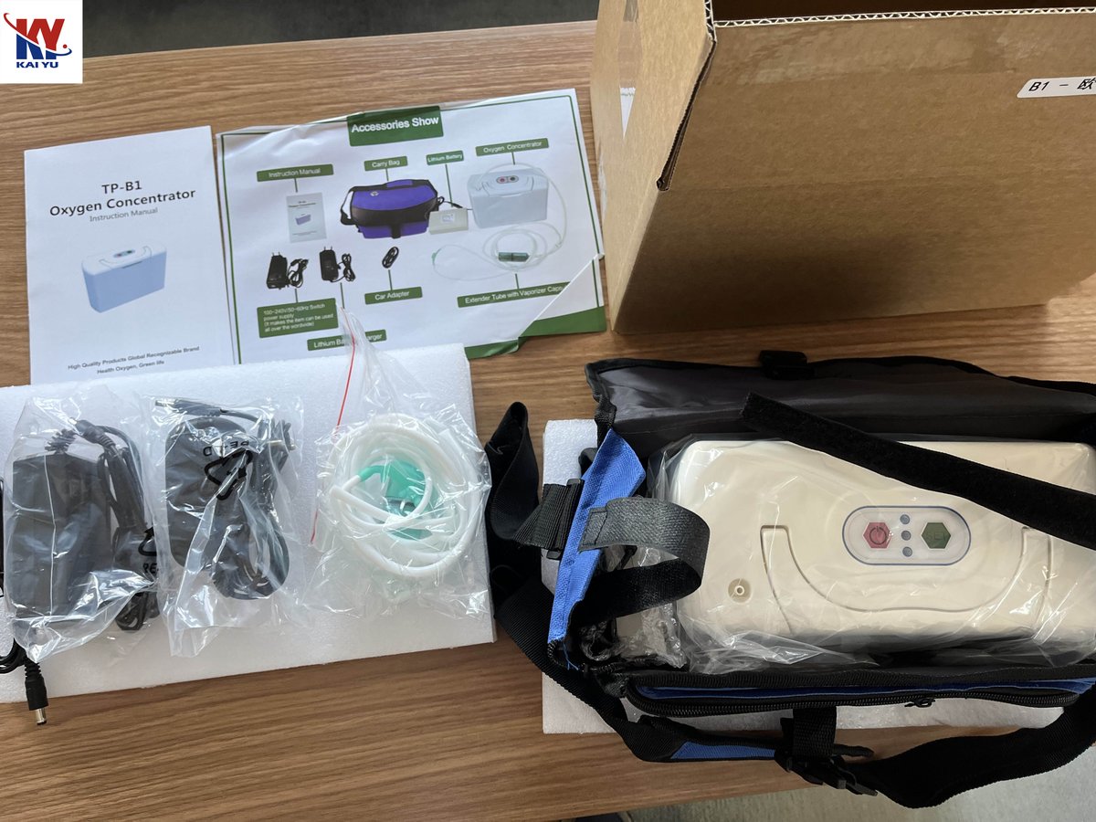 KaiyuMedical's tweet photo. Portable Oxygen Concentrator from @KaiyuMedical
Model: TP-B1(3L)
Equipped with rechargeable battery and car adapter.
Quality Certification: ISO &amp; CE.

Please feel free to contact me if you are interested in. https://t.co/IAkeohwcde