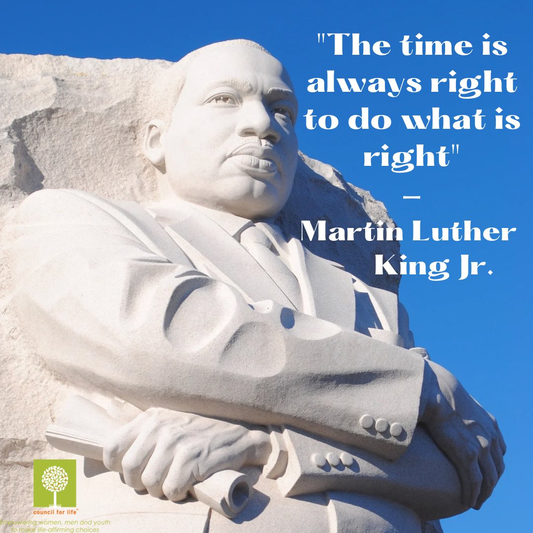 💚A day to honor. A day to reflect. A day to celebrate Martin Luther King Jr.- a man who boldly stood for the worth and dignity of every human life.🧡

#CouncilforLife #MLK #MLKDay  #VoiceForTheVoiceless #ProLife