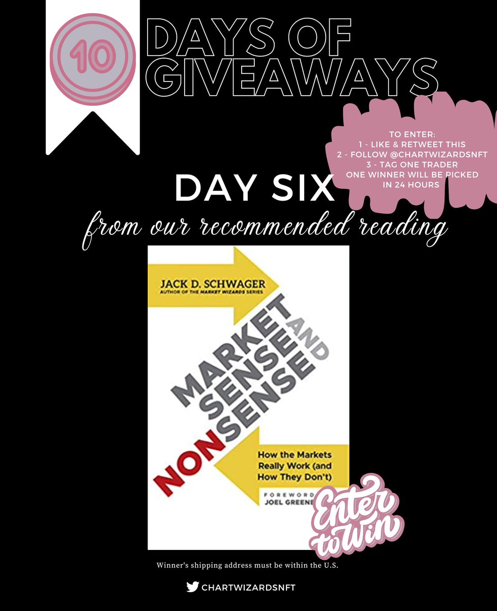 ChartWizardsNFT's tweet photo. 🤩 10 Days of Giveaways!

Day SIX: Win a book from our recommended reading list.

To enter:
1️⃣ Like and Retweet this post
2️⃣ Follow @chartwizardsnft
3⃣ Tag One Trader

One winner will be picked in 24hrs https://t.co/Fnp2ja7y20