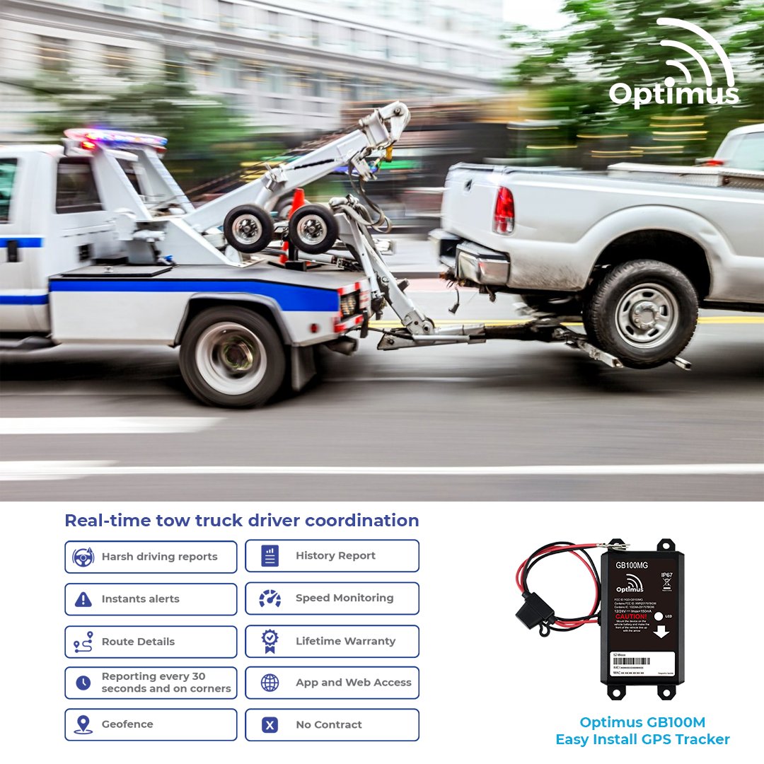 OptimusTracker's tweet photo. Tow truck operators that manage their driver's routes from our platform find a high improvement in productivity, efficient route scheduling & a decrease in employee stress levels. WIN-WIN! https://t.co/Yy3eXYrZv6 #gps #gpstracker #towtruck #towing #fleet #business #optimustracker https://t.co/U7daAWw2bV