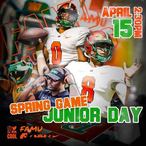 kingpattersonjr's tweet photo. I’ll be at FAMU APRIL 15th for the spring game🐍 @HCWillieSimmons @Coach2Bless @FAMU_FB 🔥🔥 https://t.co/IXH4y9AtBH