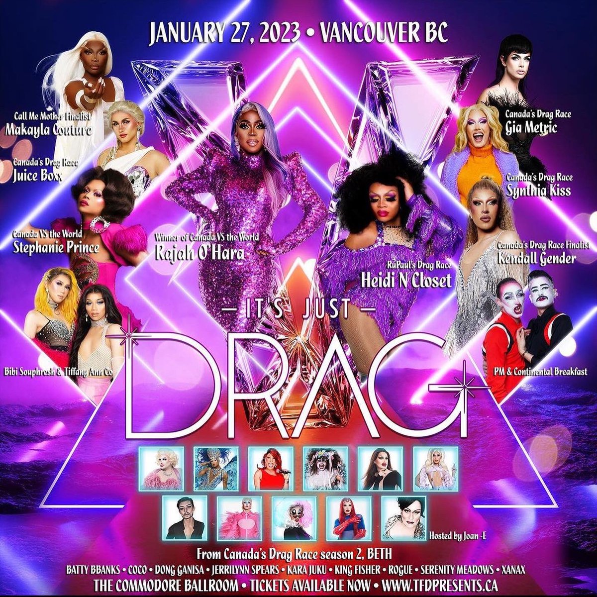 It’s Just Drag is coming up soon! Victoria on the 26th and Vancouver on the 27th! Presented by <a href="/TFDPresents/">TFD Presents</a> and you can find tickets at linktr.ee/tfdpresents !! Catch ‘em quick before they’re gone!