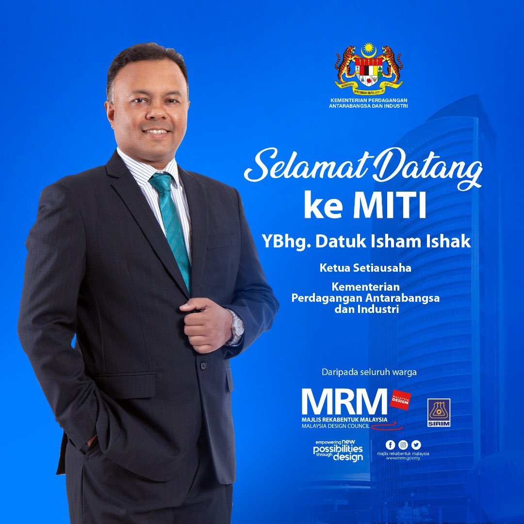 info_mrm's tweet photo. MRM mengucapkan selamat datang kepada YBhg. Datuk Isham Ishak, Ketua Setiausaha, Kementerian Perdagangan Antarabangsa dan Industri (MITI). https://t.co/9r7ImjR47W