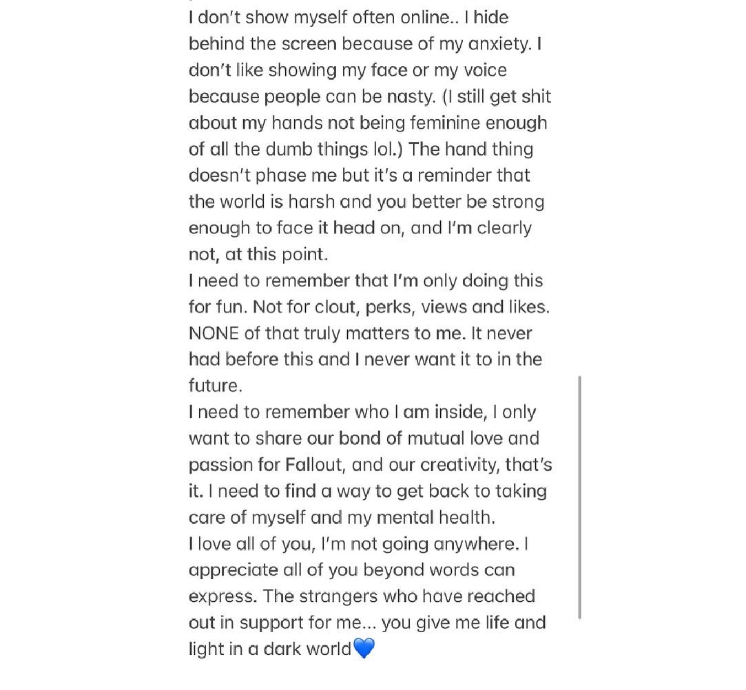 I’m gonna be brutally honest with you guys.. I’m struggling lately. A few words I jotted down on what’s going on with me lately.. #fallout #ContentCreator #mrsfallout #falloutcommunity