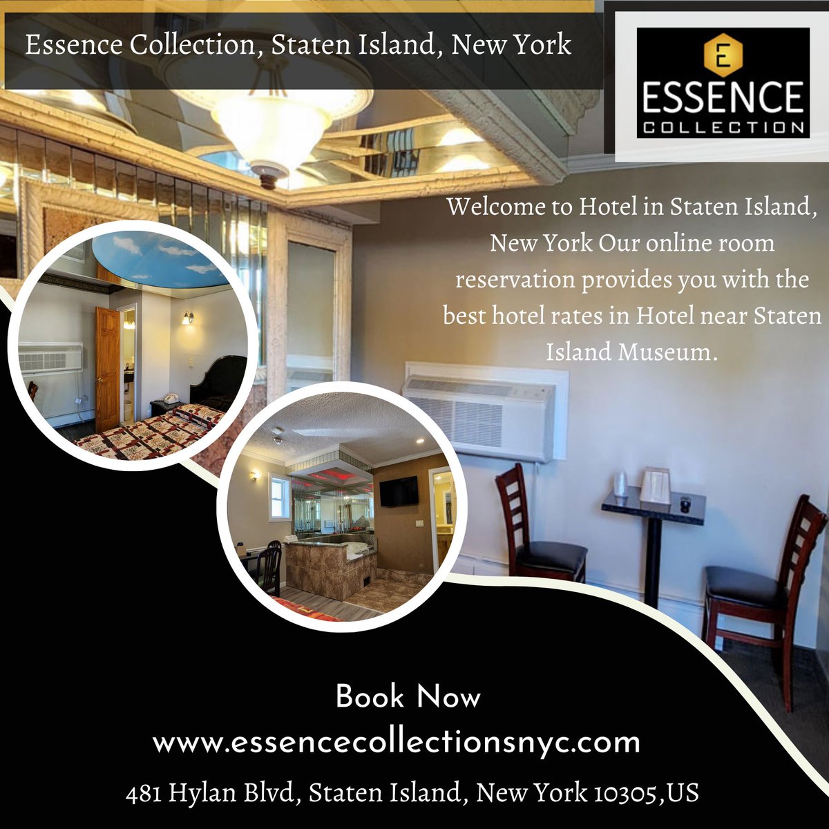 Welcome to Hotel in Staten Island, New York Our online room reservation provides you with the best hotel rates in Hotel near Staten Island Museum.
Visit: essencecollectionsnyc.com &amp; Call Us: +1 (718) 981-2030
#hotels #hotelroom #newyork #museum #NY #hotelnewyork #essencecollection