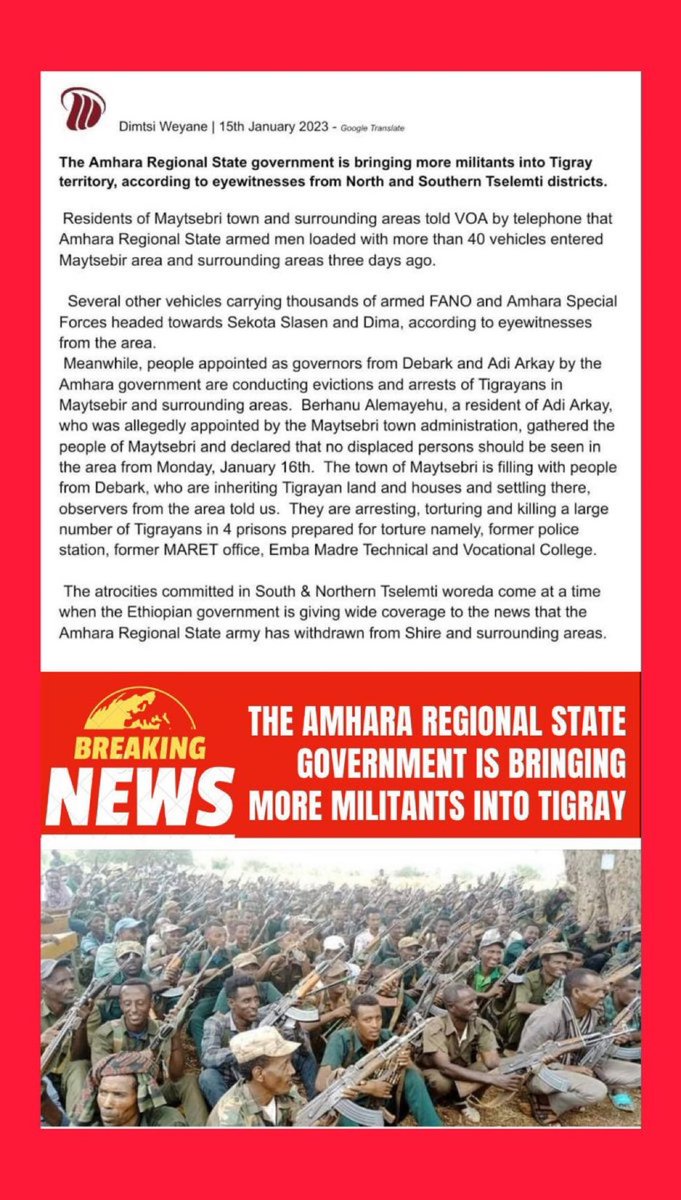 amlestgiday's tweet photo. The atrocities committed in South &amp; Northern Tselemti woreda come at a time when the 🇪🇹|n govt is giving wide coverage to the news that the Amhara Regional State army has withdrawn from Shire and surrounding areas.
#EritreaOutOfTigray
#AmharaOutOfTigray 
@UNHumanRights AG https://t.co/XYOkgfG0MW