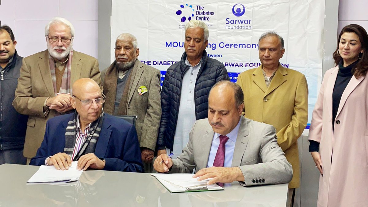 The Diabetes Centre (TDC) Islamabad signed a Memorandum of Understanding (MOU) with Sarwar Foundation on January 13, 2023. Its purpose was to formally hand over 10 kanals of land donated to TDC by Chaudhry Mohammad Sarwar.

#TheDiabtesCentre #Sarwarfoundation #TDCLahore
