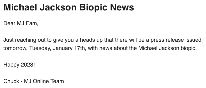 andjustice4some's tweet photo. MJ BIOPIC NEWS!!  Let's gooooooooo! #MJBiopic https://t.co/I0pYPmVmnh