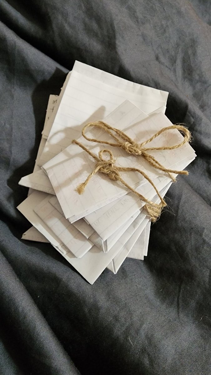 hmaex3's tweet photo. did my boyfriend write me a love letter every day for 13 days before coming to visit me? yes.
did I bawl my eyes out reading each one? yes.

🥺😭🥰 https://t.co/biEXcfTowJ