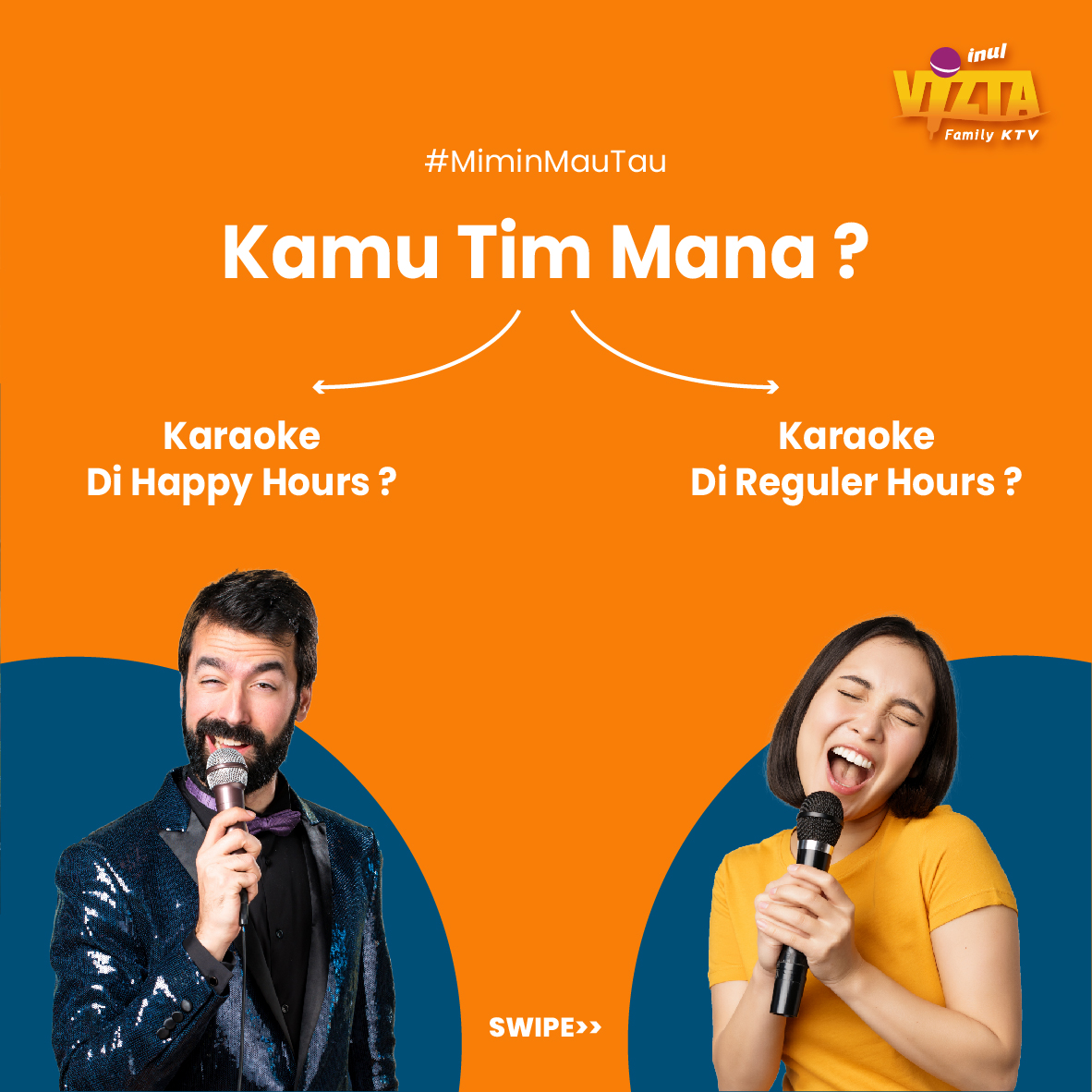 Hey hey Vizta lovers👋

Kamu lebih suka karaoke at Happy Hours atau Regular Hours ? 
#karaoke #tempatkaraoke #karaokekeluarga #inulvizta #karaokeamandannyaman #keinvizaja #familyentertaintment