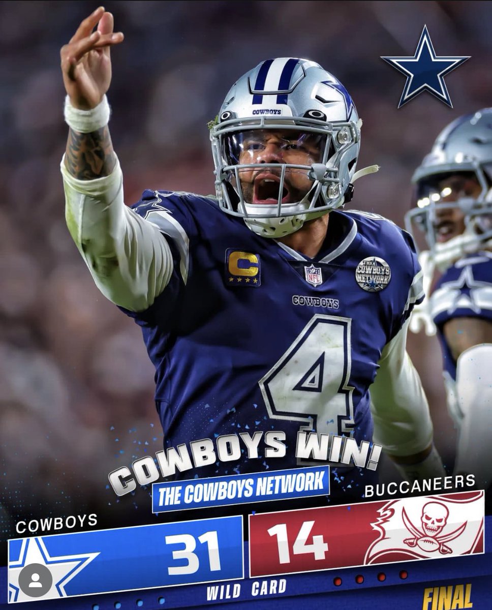 How bout dem Cowboys! Next stop San Francisco….. <a href="/dallascowboys/">Dallas Cowboys</a> #WeDemBoyz