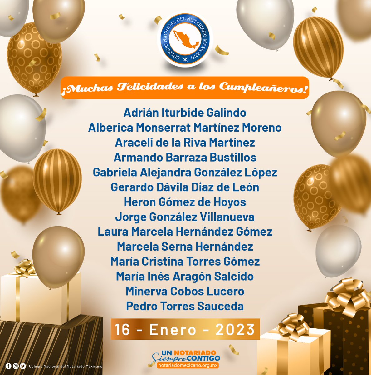 Los Notarios de México celebramos hoy tu felicidad.

#UnNotariadoSiempreContigo
#NotariadoMexicano
#ContigoSí