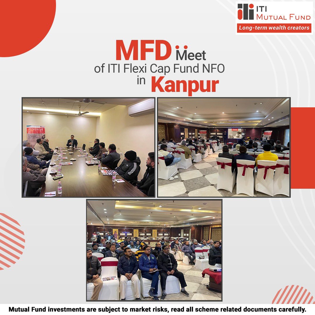 itimutualfund's tweet photo. A big thank you for all the partners who were a part of the MFD Meet in Kanpur! Your support and trust means a lot to us ! #ITIMutualFund #MFDMeet #LongTermWealthCreators https://t.co/awt10Uqwjg