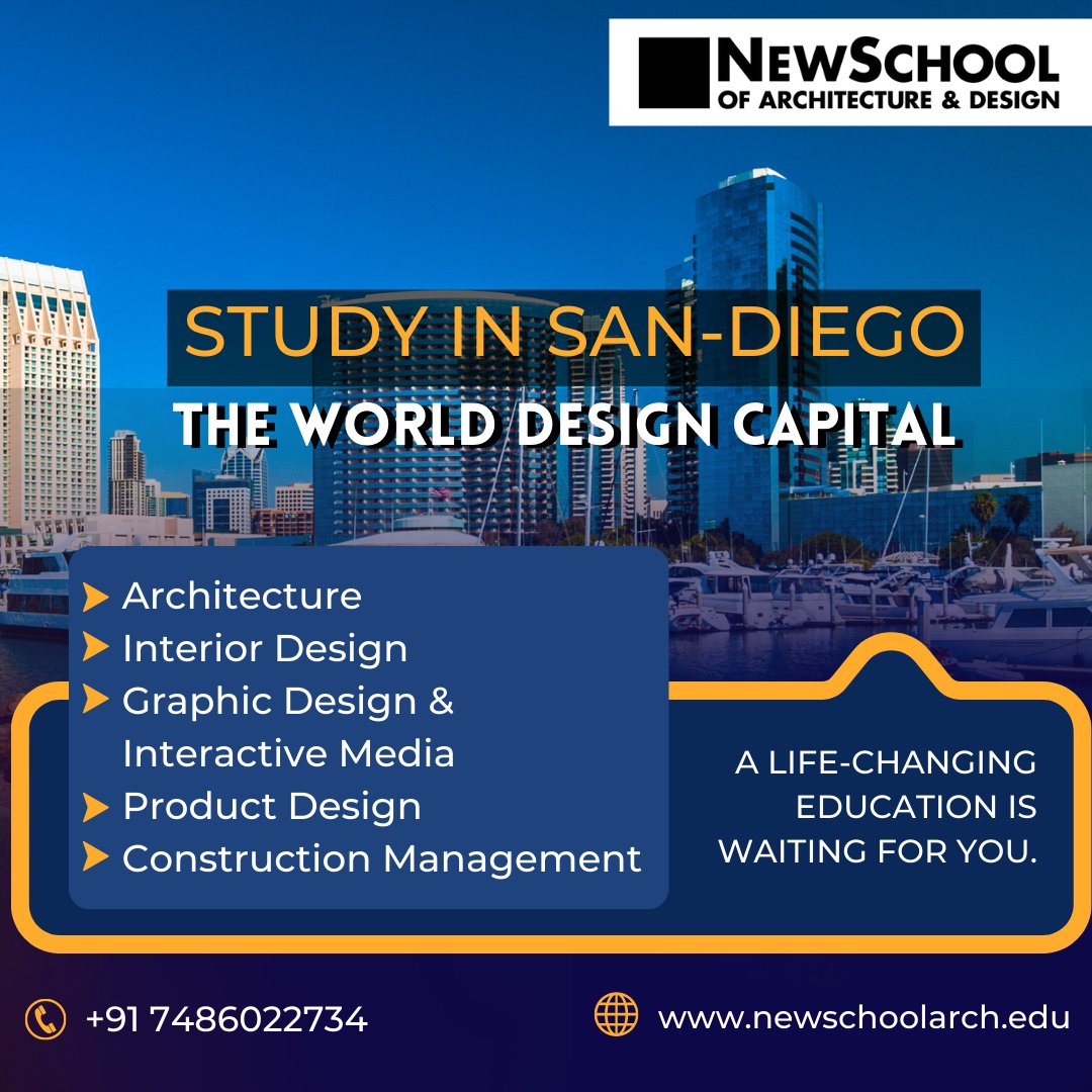 DynamicWEC's tweet photo. Architects and designers, gather!
Find yourself a place at New School ofArchitecture &amp; Design in 2023!
Based in the World Design Capital, San Diego, 
Call: +91 74860 22734
.
.
.
#studyabroad #sandiego #nsadsd #unitedstates #overseaseducation #education #architecture #design https://t.co/elypFceF2T