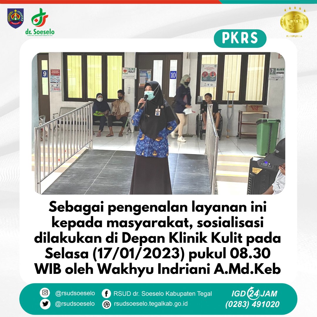 RSUD DR.SOESELO on Twitter: Layanan One Stop Service Klinik Rajawali