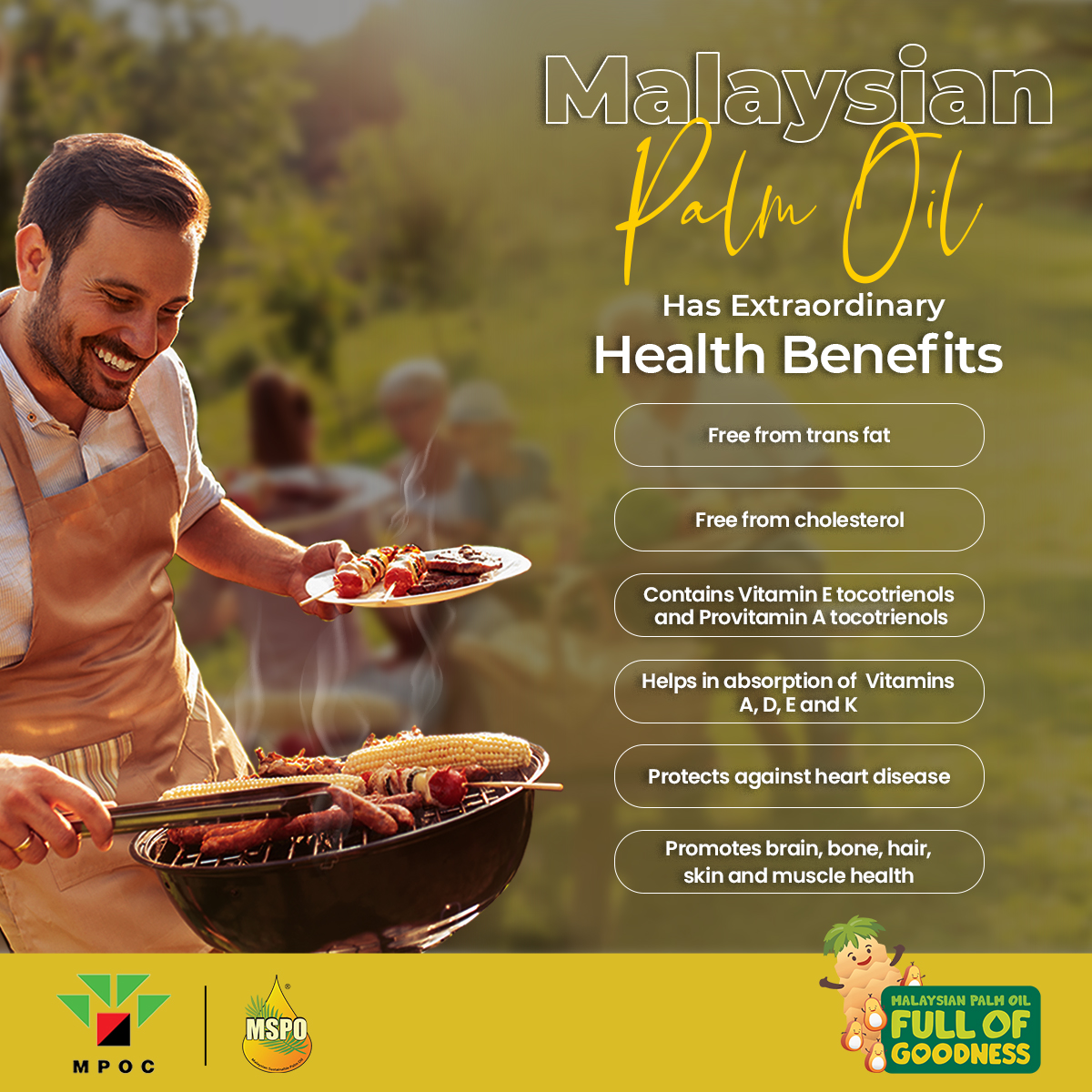 MPOCPakistan's tweet photo. Malaysian palm oil has extraordinary health benefits. It is free from trans fat and is also cholesterol free. It contains Vitamin E tocotrienols and Provitamin A tocotrienols.

#MalaysianPalmOil #MPOC #FullofGoodness
#TheKeyInOurPalm #MalaysianSustainablePalmOil #HealthyPalmOi https://t.co/b2afHbHFLB