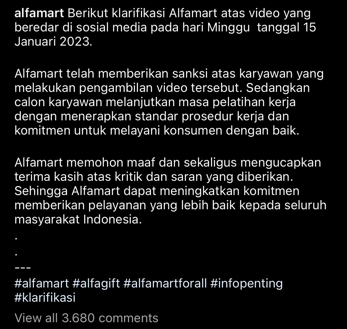 Klarifikasi Alfamart
