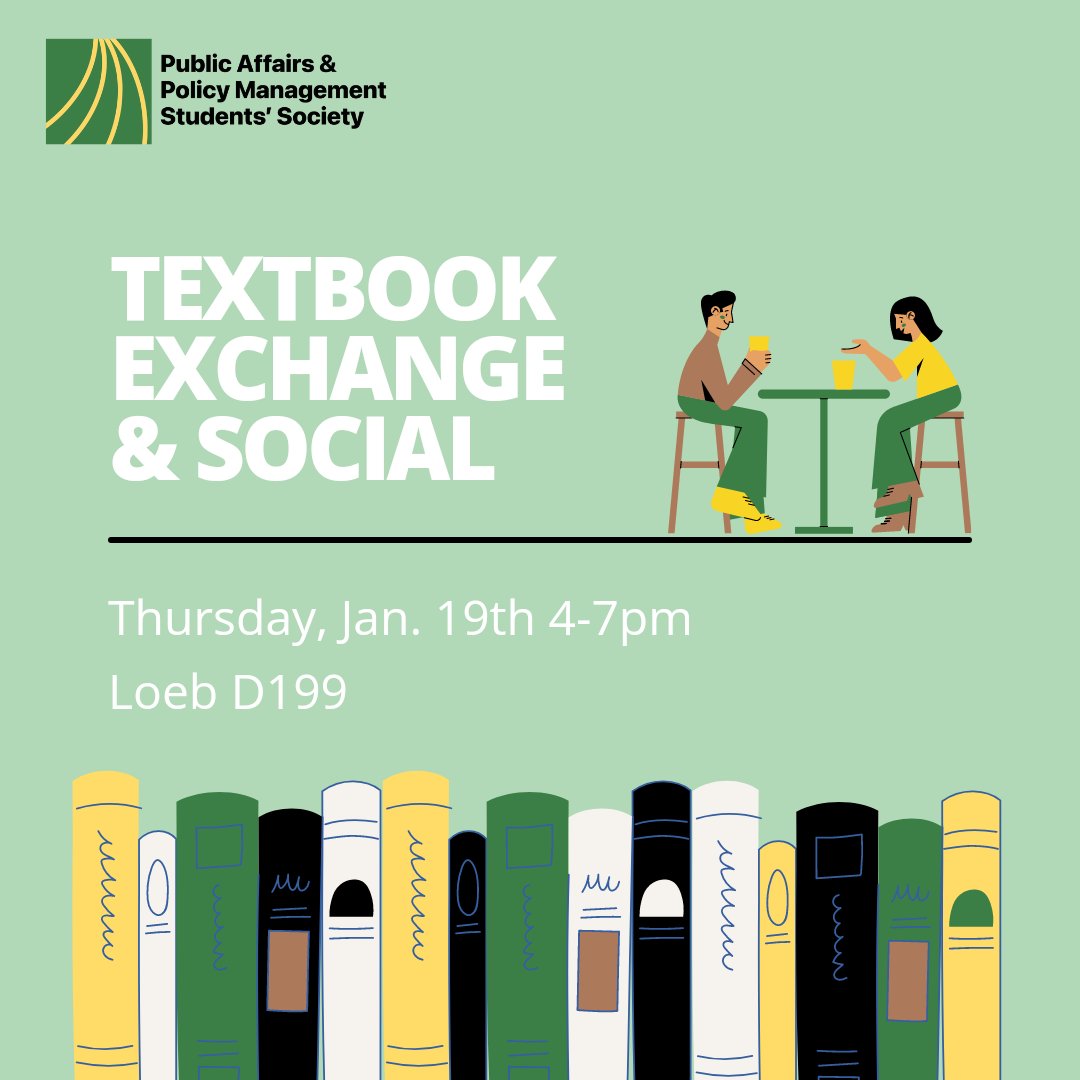 PAPMSS is hosting a textbook exchange and social this Thursday, January 19th in Loeb D199 from 4-7pm.

IF YOU WOULD LIKE TO BE A VENDOR: please sign up through the link in our bio with the textbooks you have available!!