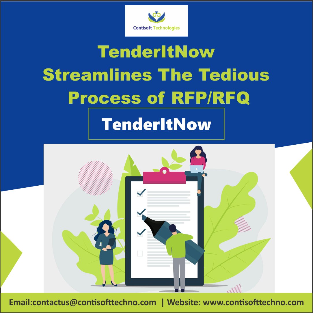 ContisoftT's tweet photo. TenderITnow - Avoid using email or manual communication for your tender/RFQ.
Fore More Details: https://t.co/8SuVq5qJrc
Youtube Link: https://t.co/OpA71J8nLo
Contact Us: 9175288052
#TenderItNow #contisofttechnologies #business #startup #tenderingsoftware #tender #standardization https://t.co/T30IvoXbKu