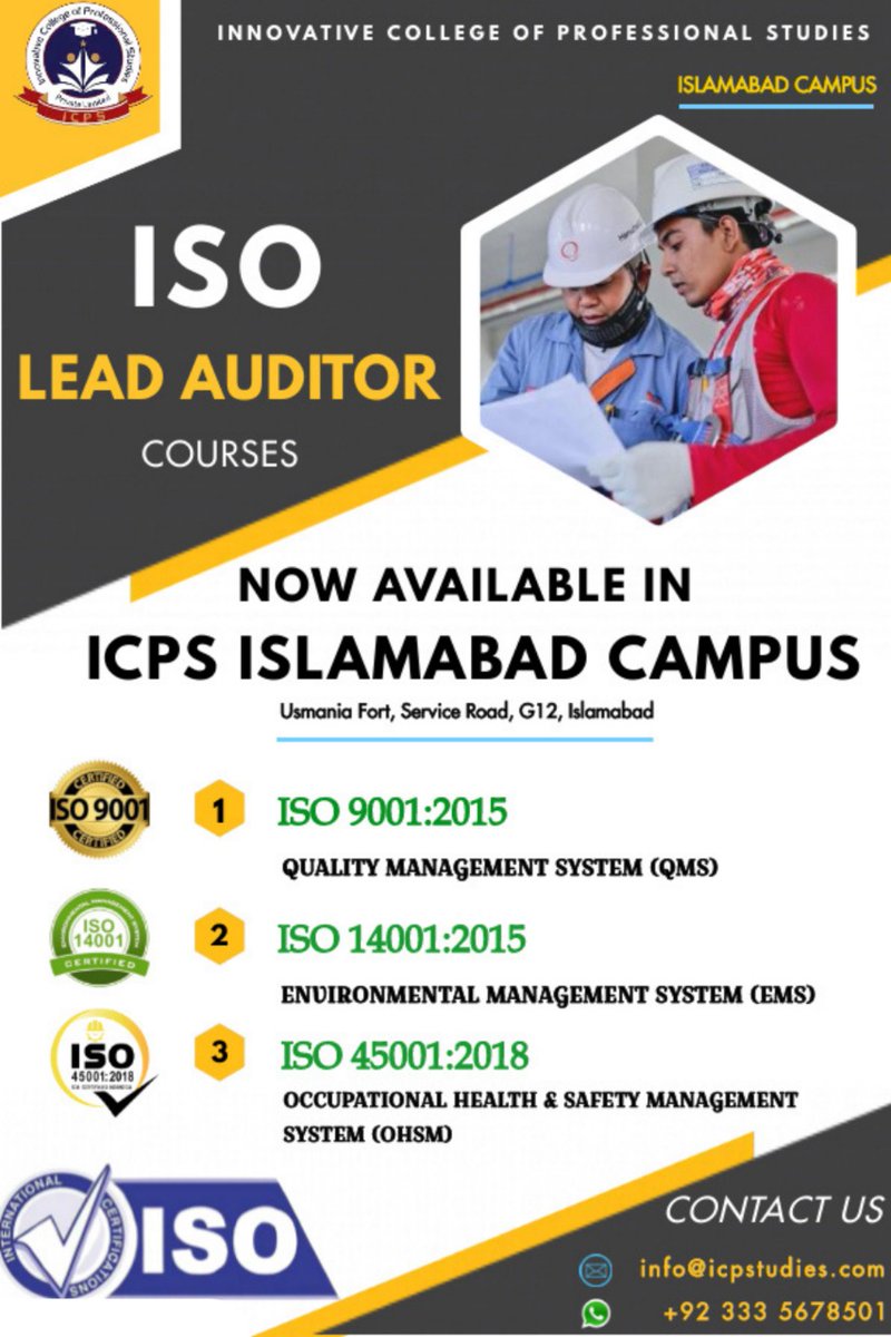 ICPS_Pvt_Ltd's tweet photo. #ICPS #ISO #OTHM #LICQual #ProQual #NVQ #LeadAuditor #Auditor #AuditorCourse #AuditorLife #LICQual_UK #EngineeringUK #ISO9001 #ISO14001 #ISO45001 #ISOcourses #IRCA #CQI #IRCAapproved #CQIapproved #ISO #ISOcourses #ISOAuditor #LeadISO #ISOapproved #Islamabad #Attock #Pakistan https://t.co/Bk7I3ghZTT