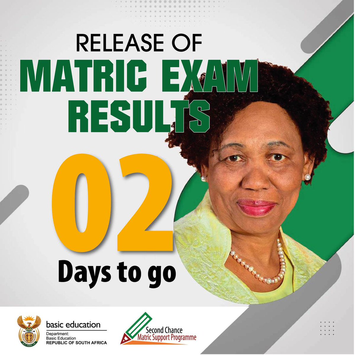 We are almost there. The announcement of the matric exam results for the class of 2022 takes place on Thursday. 

#MatricResults2022 

@Angie_Motshekga <a href="/ReginahMhaule/">Dr Reginah Mhaule</a> <a href="/ElijahMhlanga/">Elijah Mhlanga</a> <a href="/HubertMweli/">Hubert Mathanzima Mweli</a> <a href="/dbetvnews/">@DBETVNews</a>