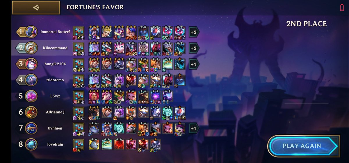 Bruh. Never in my life have I experienced the amount of bullshit and luck this dude got in a single game 4 5 cost level 3s almost 5. Like how the hell. #TFT #fortunesfavor