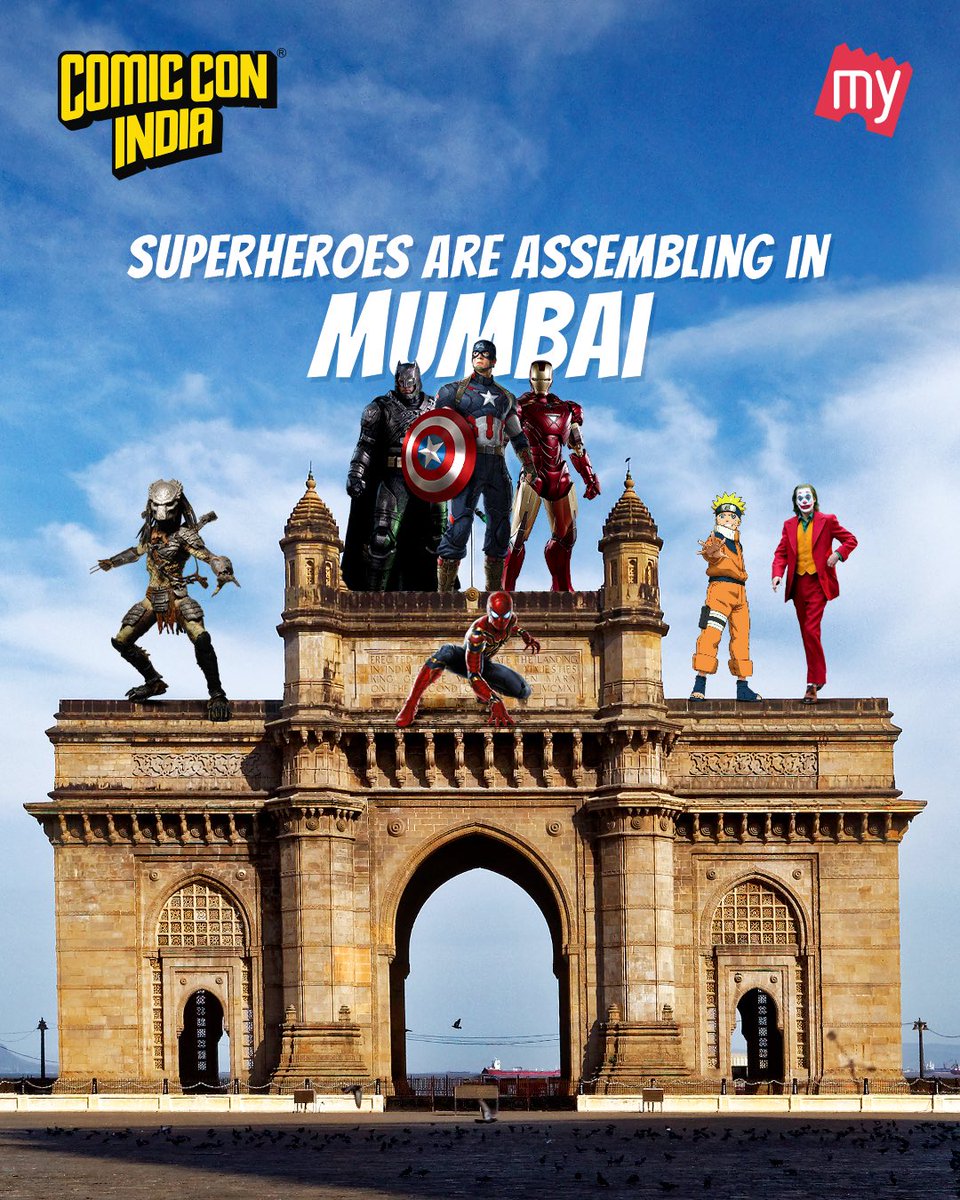 bookmyshow's tweet photo. Join the fun at #MumbaiComicCon!π₯³ Itβs time to assemble in Mumbai on 11th and 12th February with your best cosplay and tons of enthusiasm! Grab your passes now!
.
.
#ComicCon #ComicConIndia #ComicConUpdates #Comics #MumbaiComicCon #Mumbai #Cosplay #PopCulture https://t.co/wJ7llME6G8