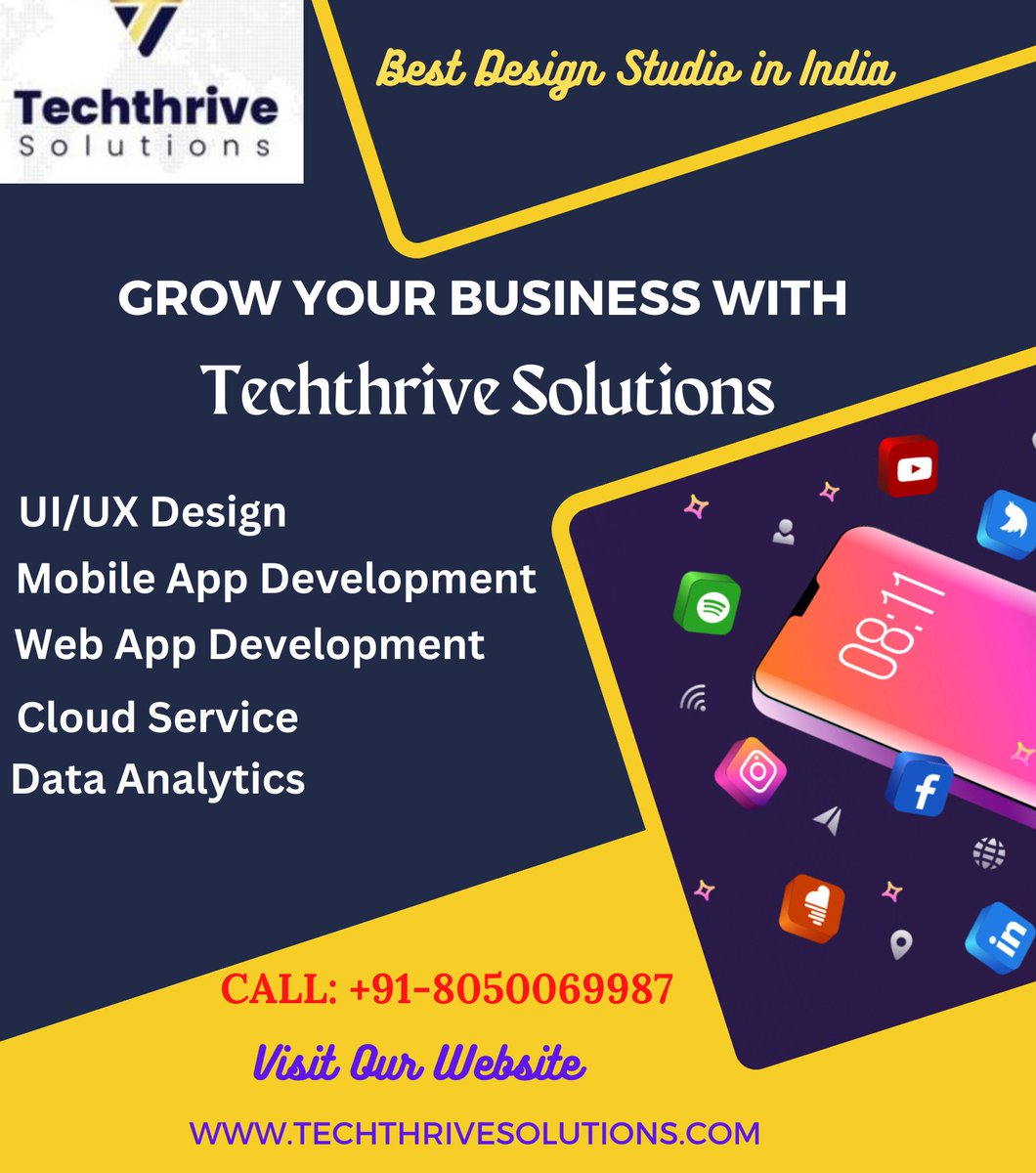 uxturm's tweet image. Upscale your business with Web App Development, Mobile App Development, UI&UX Design and Digital Marketing Solutions from #TechthriveSolutions.
Reach us -+91-8050069987
And visit our website
techthrivesolutions.com
#WebApplication #mobileapps