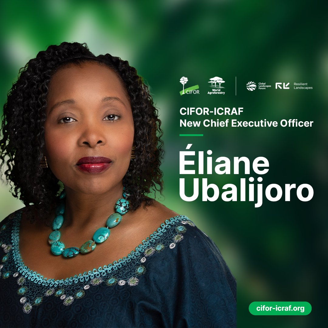 🆕 year, new exciting changes!

Meet <a href="/CIFOR/">CIFOR</a>-ICRAF CEO &amp; ICRAF's Director General, Eliane Ubalijoro.

Dr. <a href="/elianeubalijoro/">Eliane Ubalijoro</a> brings a wealth of experience in agricultural research &amp; digital innovations and will be the first African woman DG of a CGIAR centre and CEO of two centres.