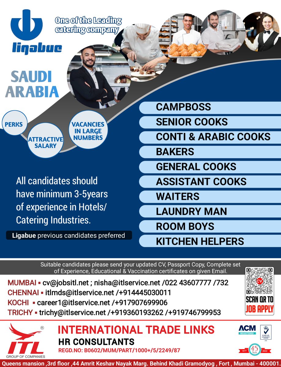 ItlJobs's tweet photo. JOB VACANCY FOR #saudiarabia
CLICK ON LINK TO APPLY JOB > https://t.co/t4H7IxSbKZ
Learn more :
https://t.co/L5a1jS3E2s
#campboss #seniorcook #conticook #arabicccok #baker #genralcook #assistantcook #waiters #laudryman #roomboy #kitchenhelper #job #2023jobs #2023hiring #ksajobs https://t.co/eMCNGJAvBg